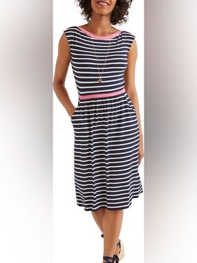 Boden Eleanor Print Jersey Striped Dress